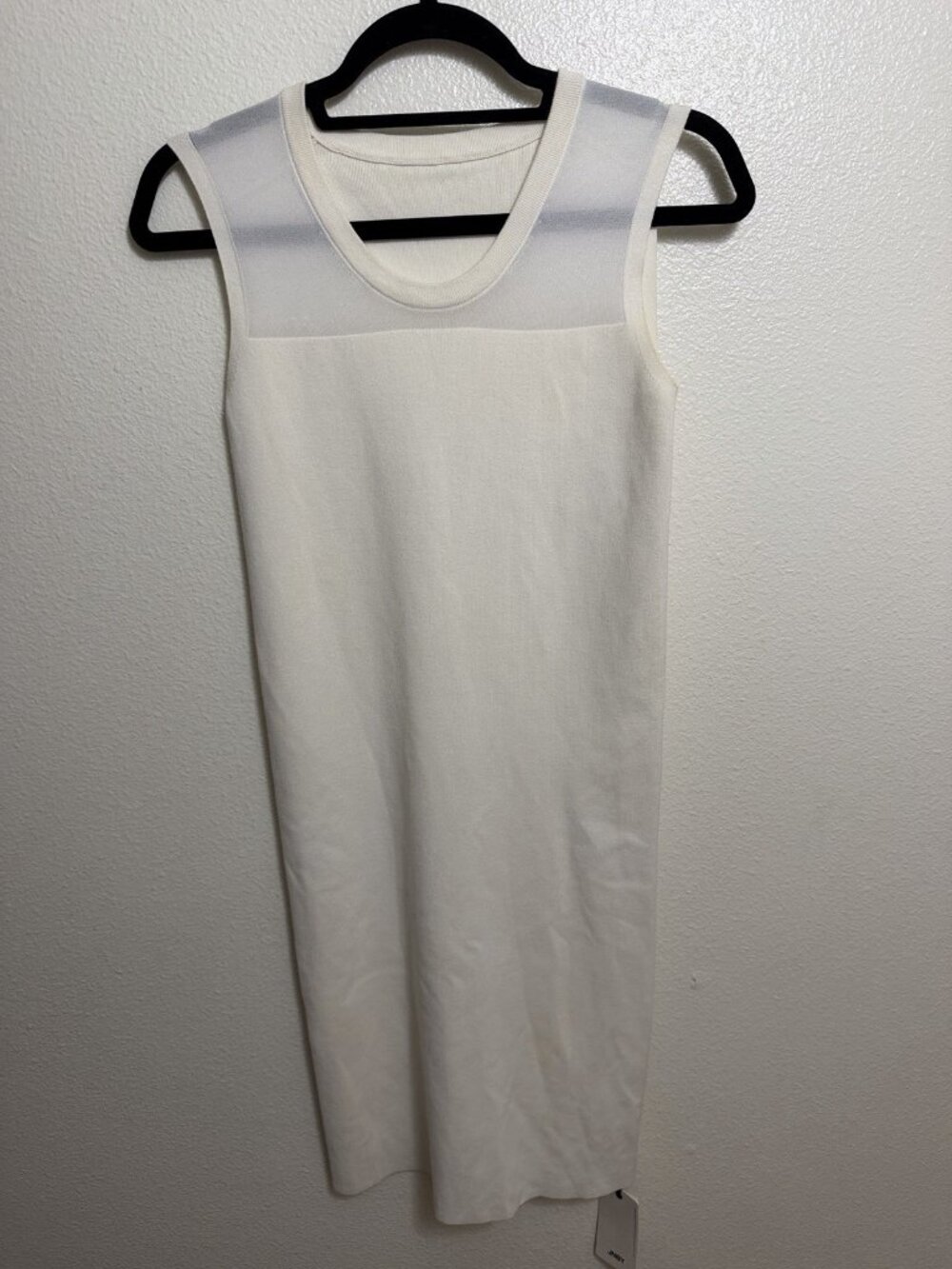 JNBY White Sheath Dress Scoop Neck Knit Sleeveless Size M - Item #461